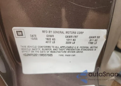 2001 Pontiac Grand Am Se1 from USA, damaged, VIN 1G2NF52E11M557685